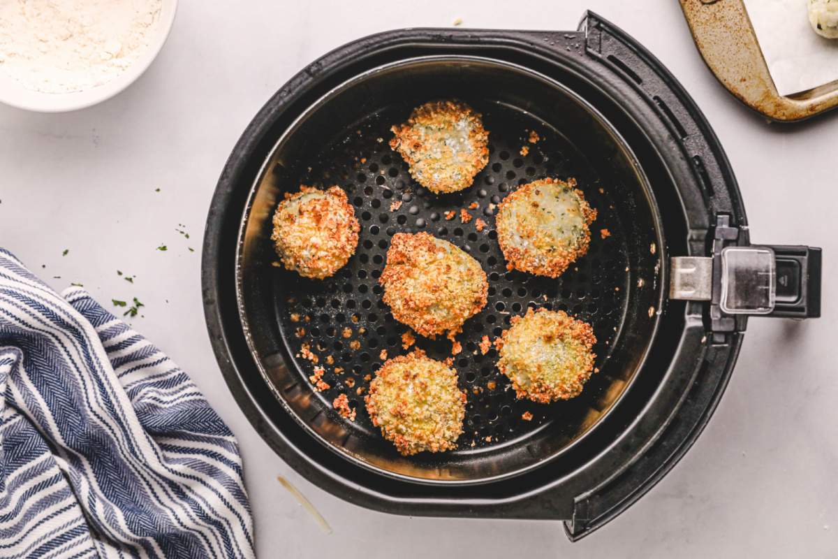 Air Fryer Arancini Rice Balls in air fryer