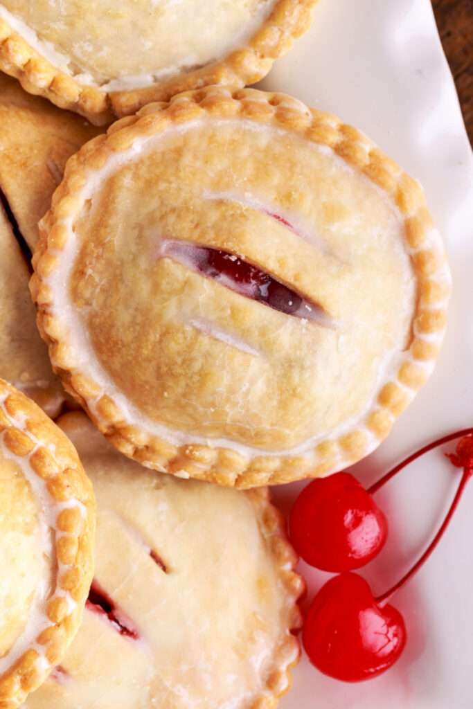 Cherry Hand pies on a plate