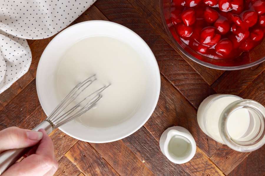 whisking glazed in bowl