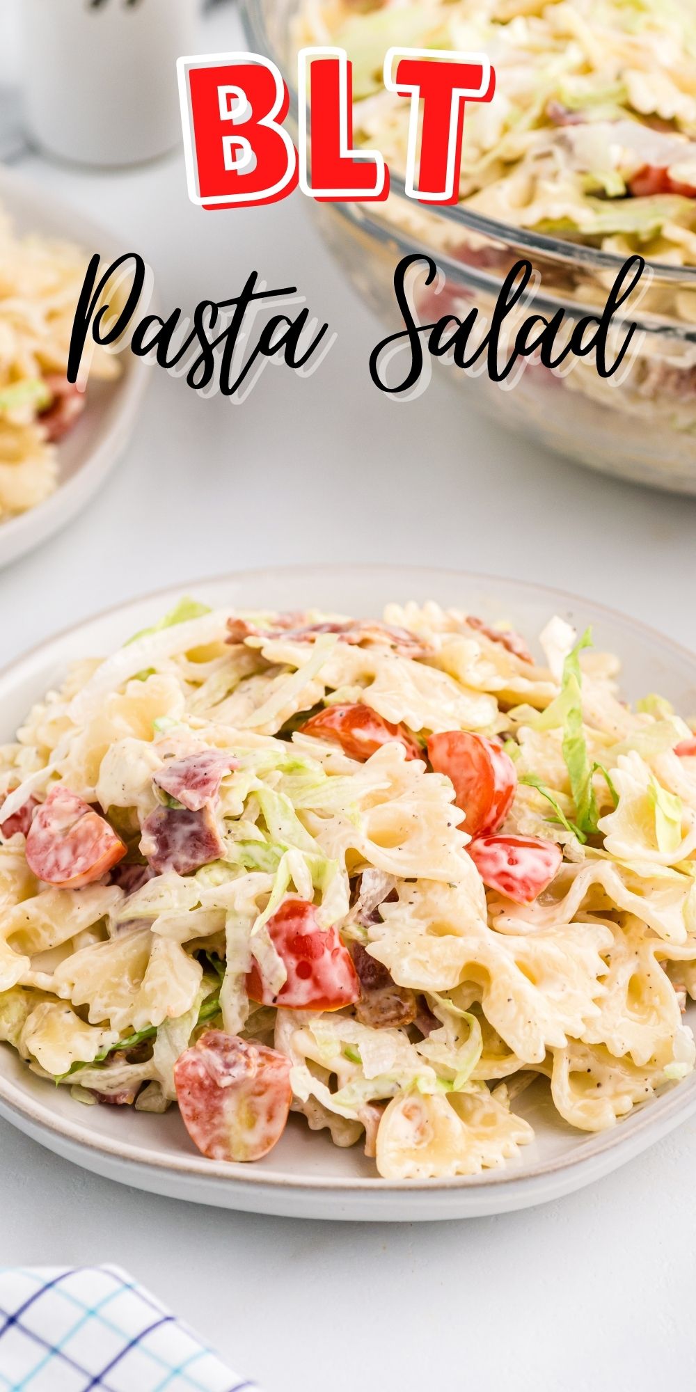 This BLT Pasta Salad recipe has turned the perfect sandwich into the perfect summer salad. A must have for your next backyard BBQ. via @familyfresh