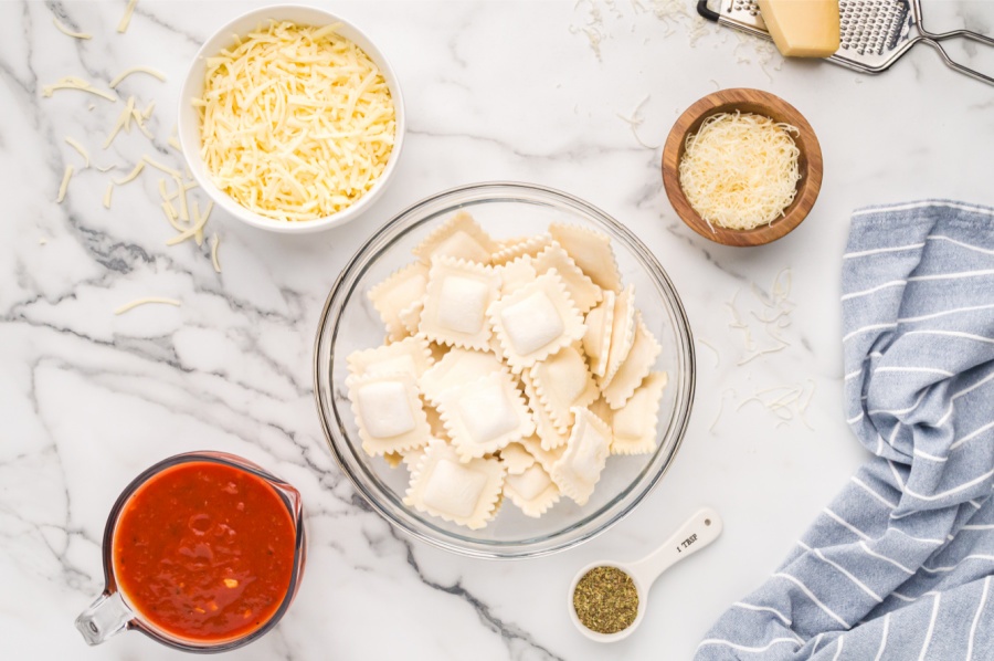 Ingredients for Baked Ravioli Casserole