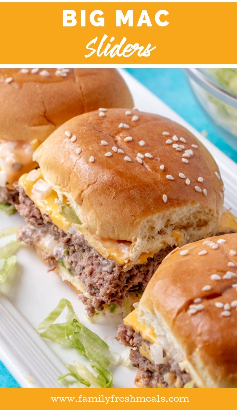 Big Mac Sliders #sliders #familyfreshmeals #bigmac #copycat #burgers #appetizer #fingerfood #miniburgers #favoriterecipes via @familyfresh