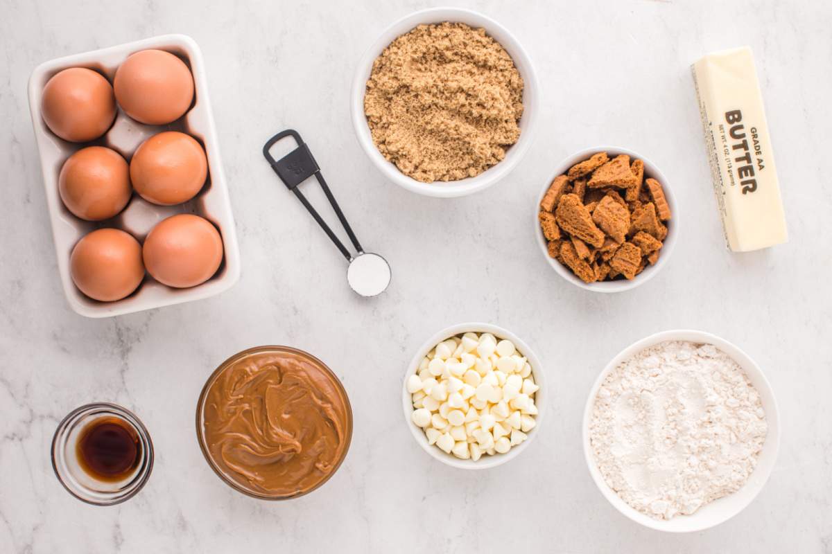 ingredients for Biscoff Blondies