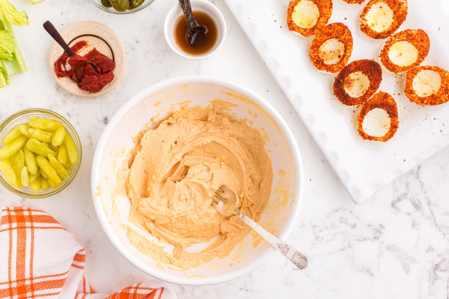 egg yolk mixture in bowl