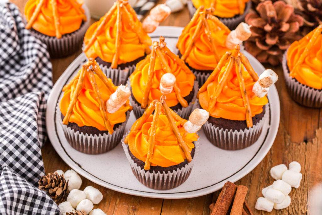 Bonfire Cupcakes on a plate