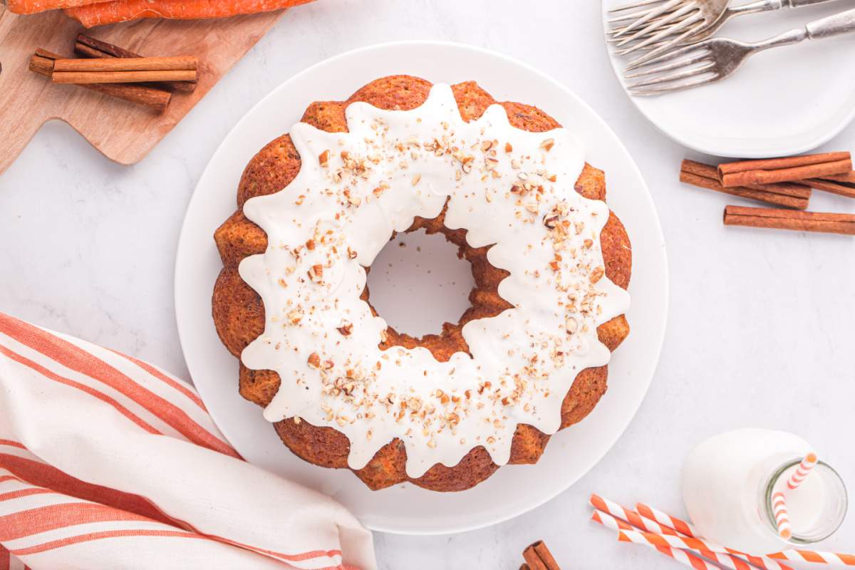 Carrot Cake Bundt Cake on a plate