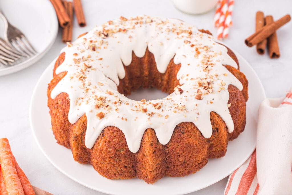 Carrot Cake Bundt Cake on a plate