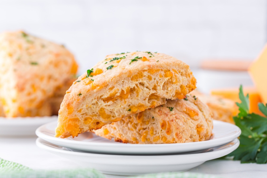 Cheddar Cheese Scones on a plate