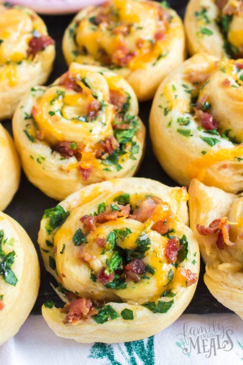 Cheesy Bacon Crescent Rolls Ups - Family Fresh Meals recipe