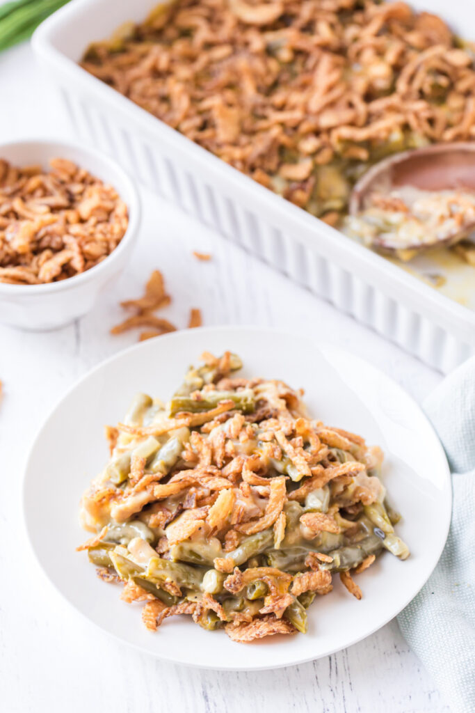 Classic Green Bean Casserole in a plate