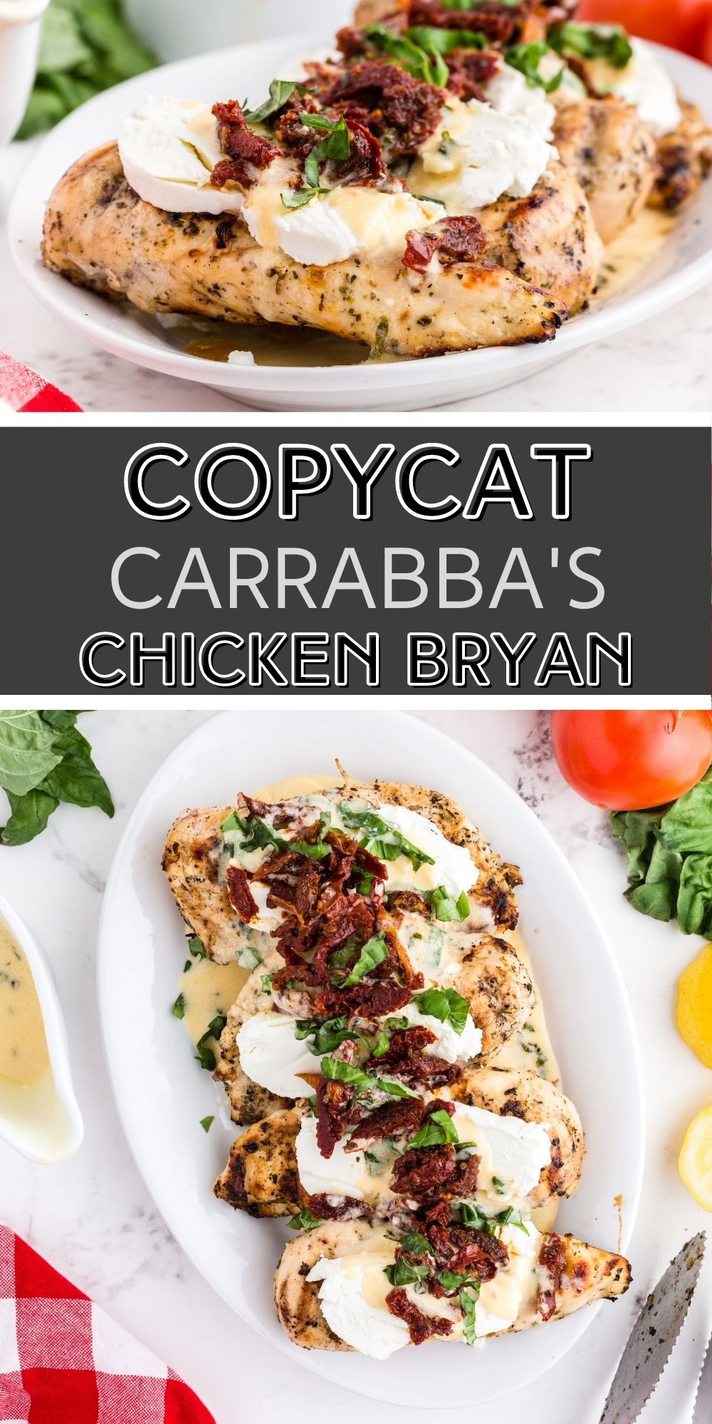 This Copycat Carrabba’s Chicken Bryan is a family favorite. The lemon butter sauce with fresh basil and sun-dried tomatoes is truly amazing. via @familyfresh