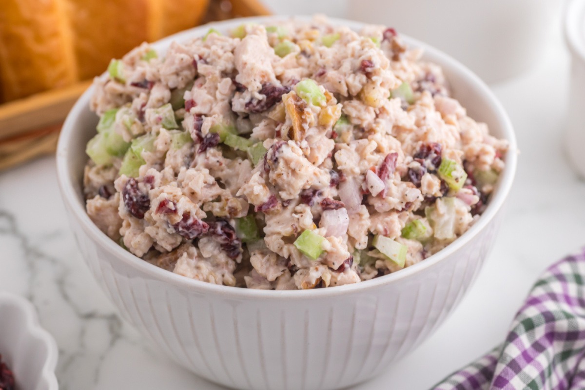 Cranberry Pecan Chicken Salad Recipe in a bowl