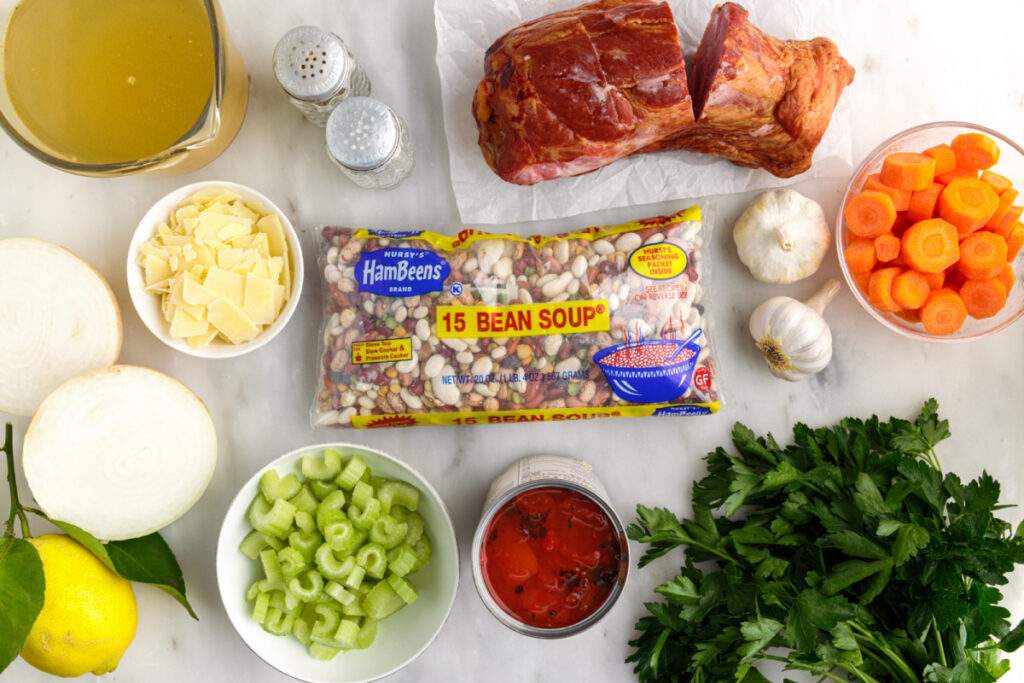 ingredients for Crockpot 15 Bean Soup