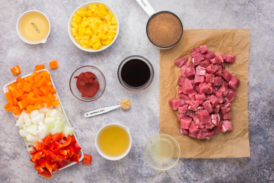 ingredients for crockpot sweet and sour pork