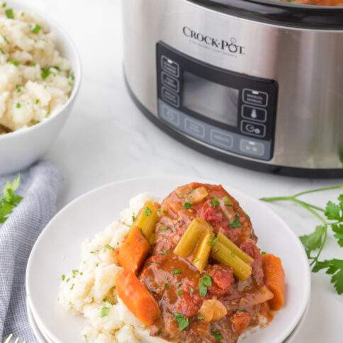 Crockpot Swiss Steak Recipe on a plate