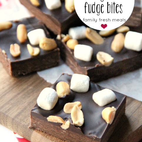 Easy Rocky Road Fudge Bites Recipe - FamilyFreshMeals.com --