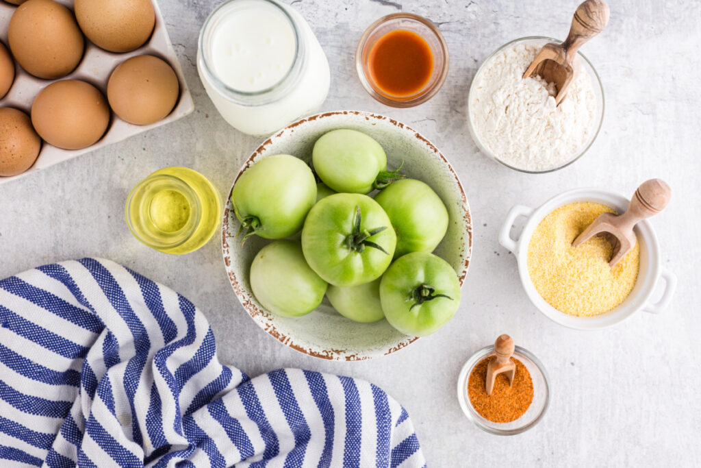 ingredients for Fried Green Tomatoes