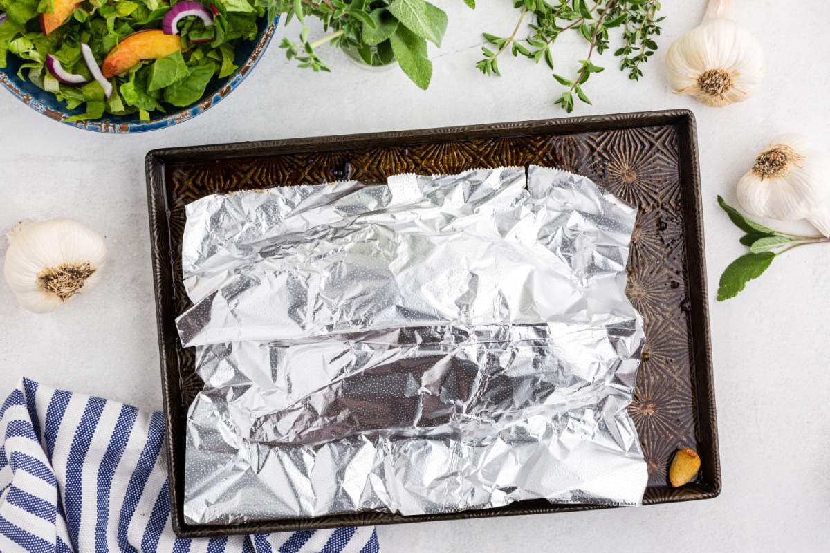 foil covering pork