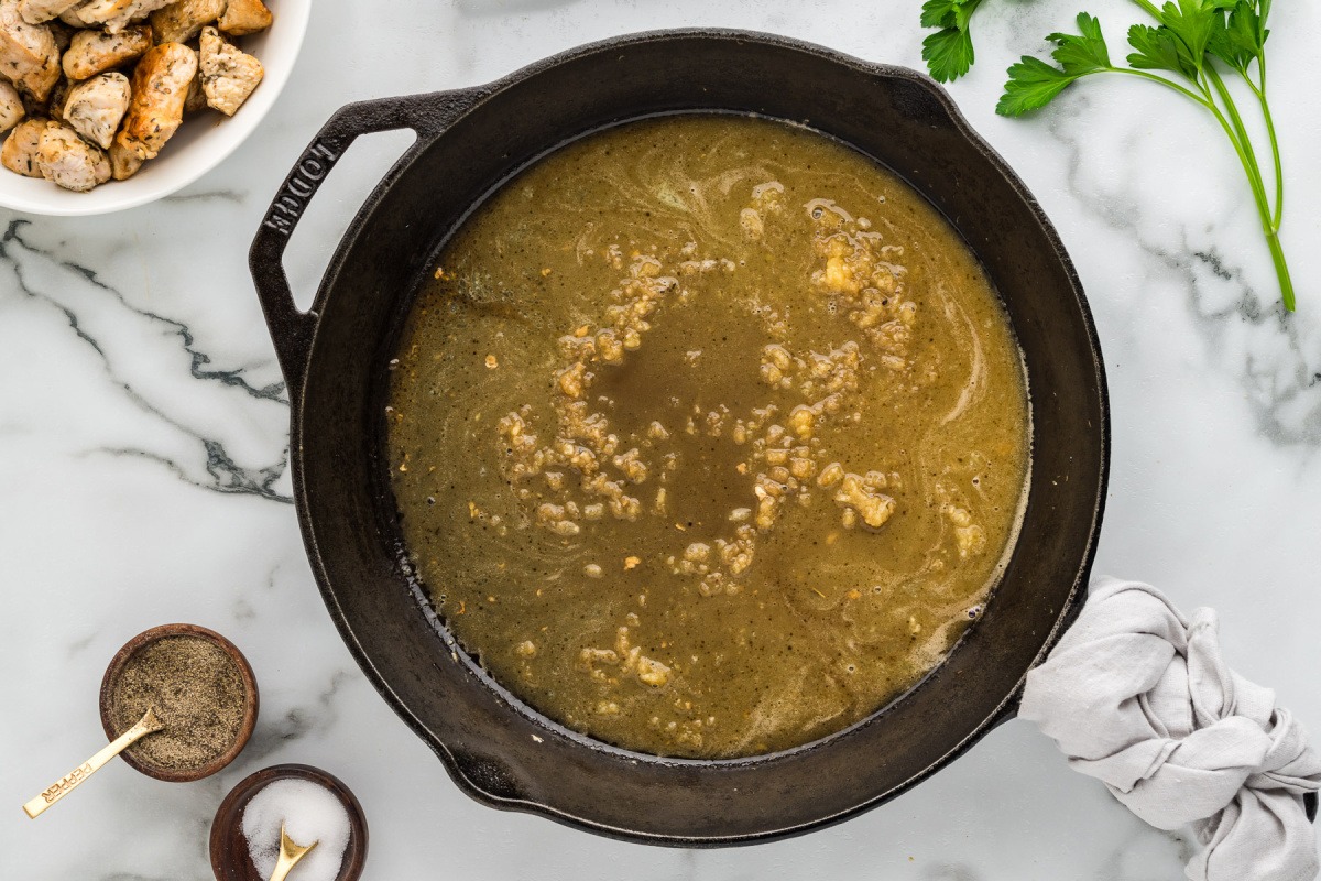 garlic butter in a pan