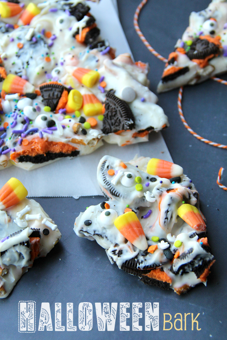 Halloween Bark broken into piece