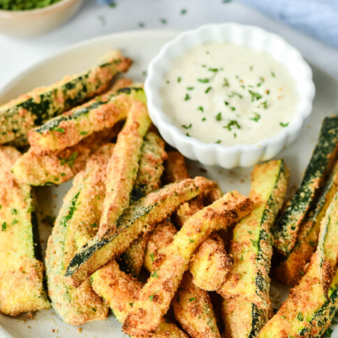 Healthy Zucchini Fries on a plate