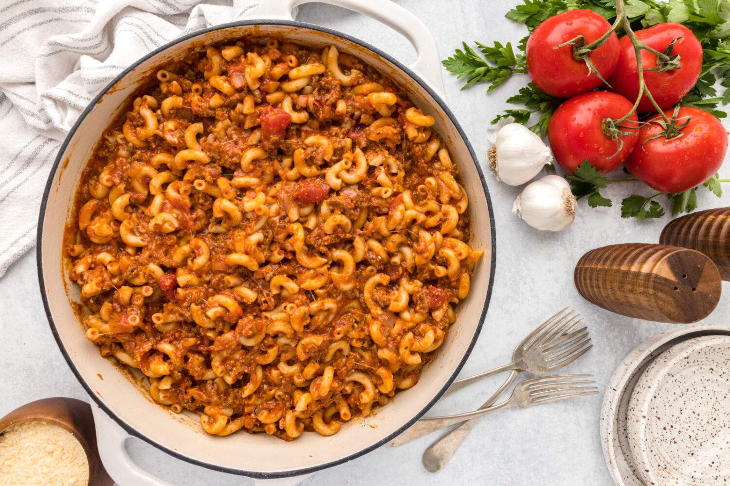 Homemade Beefaroni in a pot