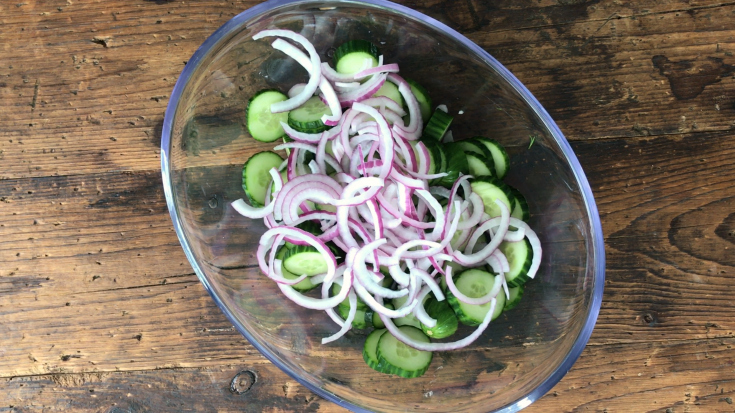 Homestyle Creamy Cucumber Salad Recipe - step 2 - Family Fresh Meals