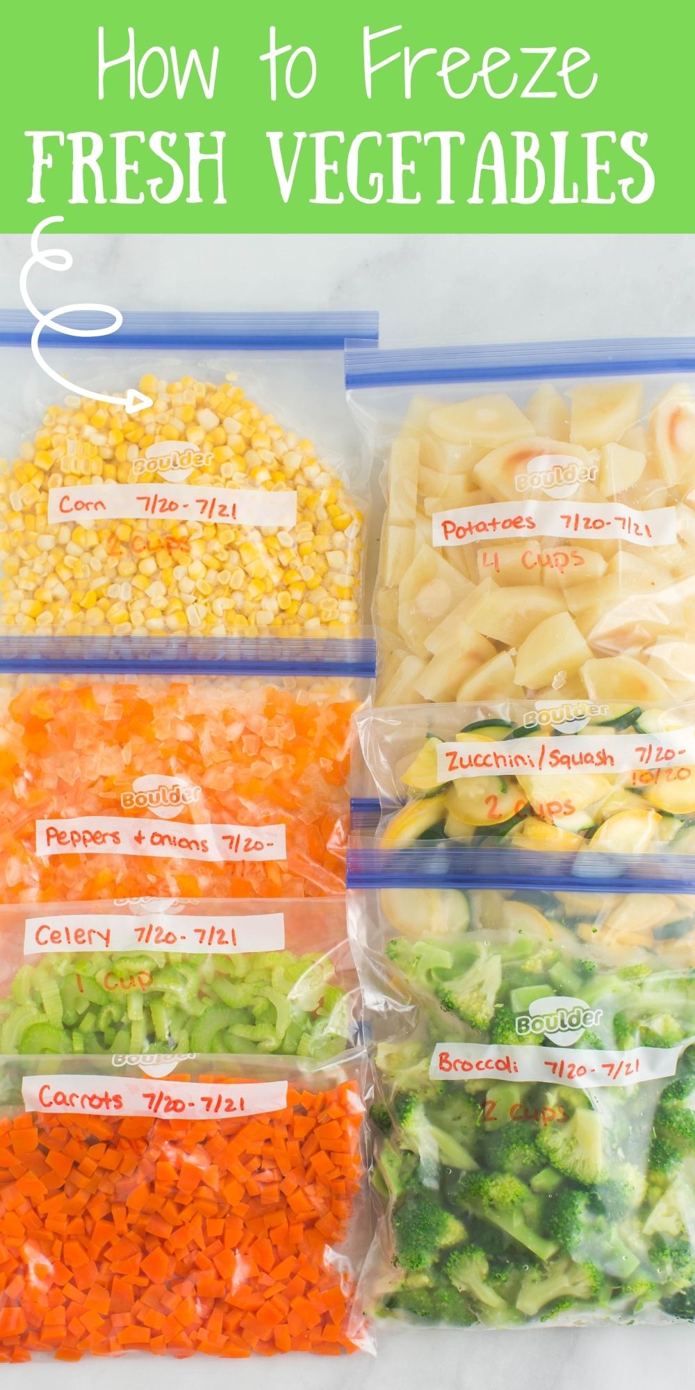 Let's start with the basics 6 steps of how to Freeze Fresh Vegetables. Potatoes, corns, carrots, celery, broccoli & more. via @familyfresh