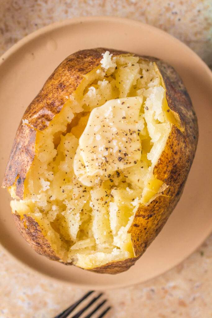 Baked potato on a plate