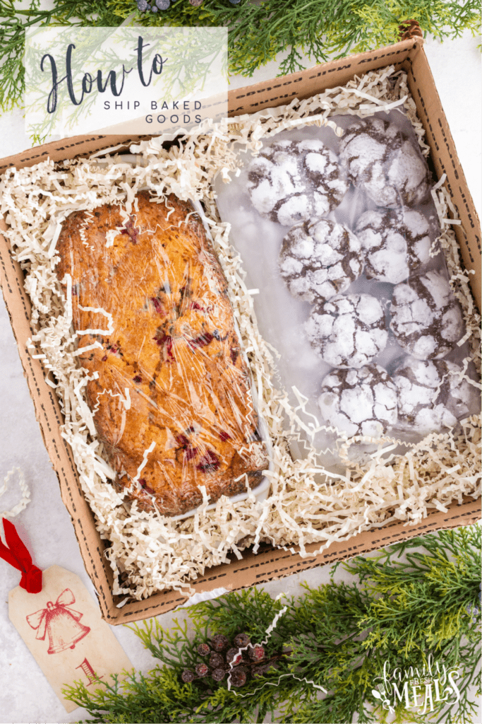 top down image of bread and cookies packed in a box