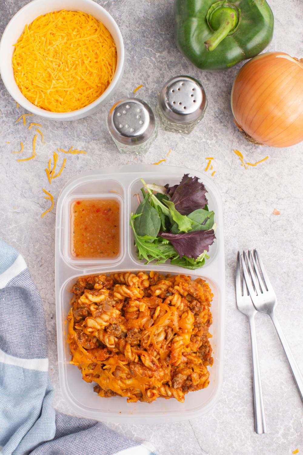 sloppy joe casserole packed in a lunchbox