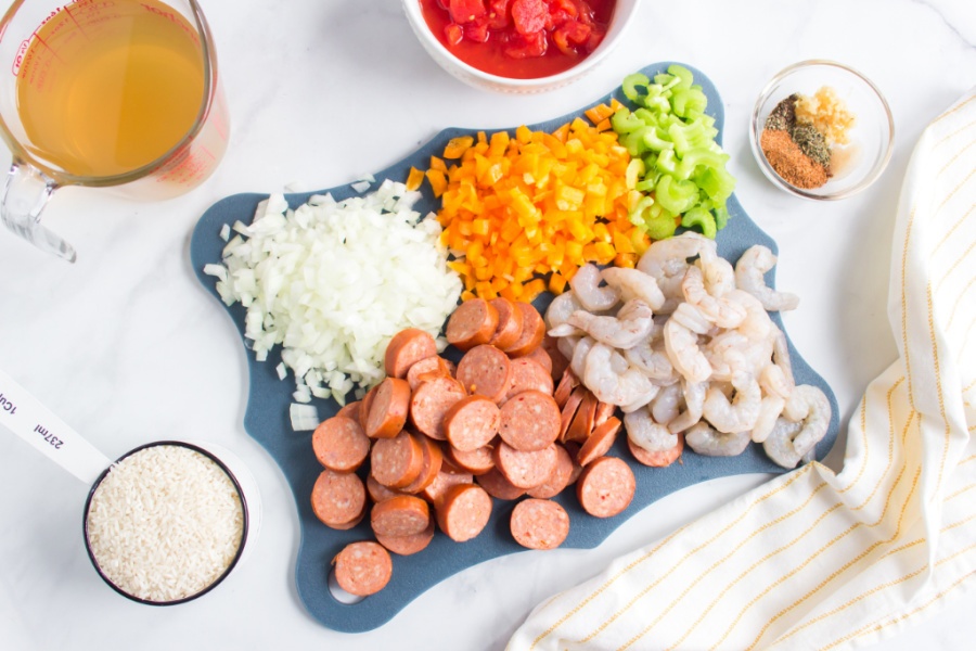 ingredients for Instant Pot Jambalaya 