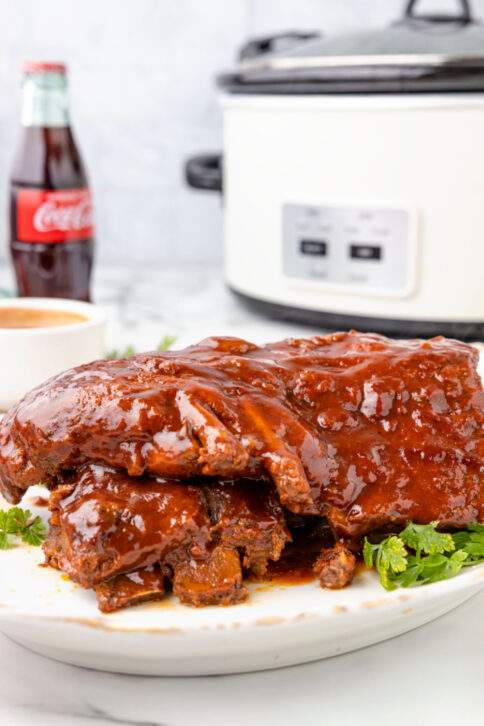 Crockpot Coke Ribs on a plate