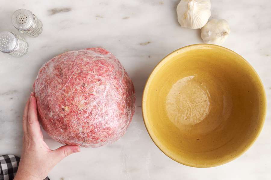 giant meatball flipped out of bowl