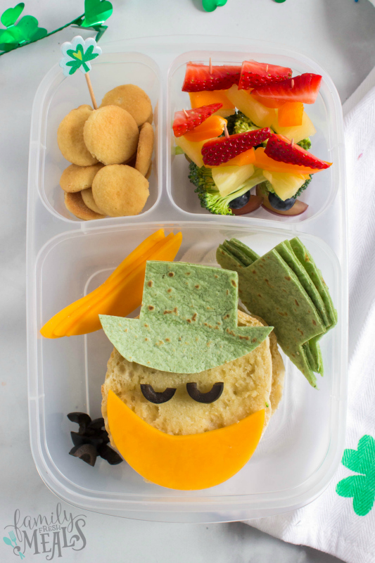 St Patrick's Day Easy Lunchbox Ideas - leprechaun lunchbox idea