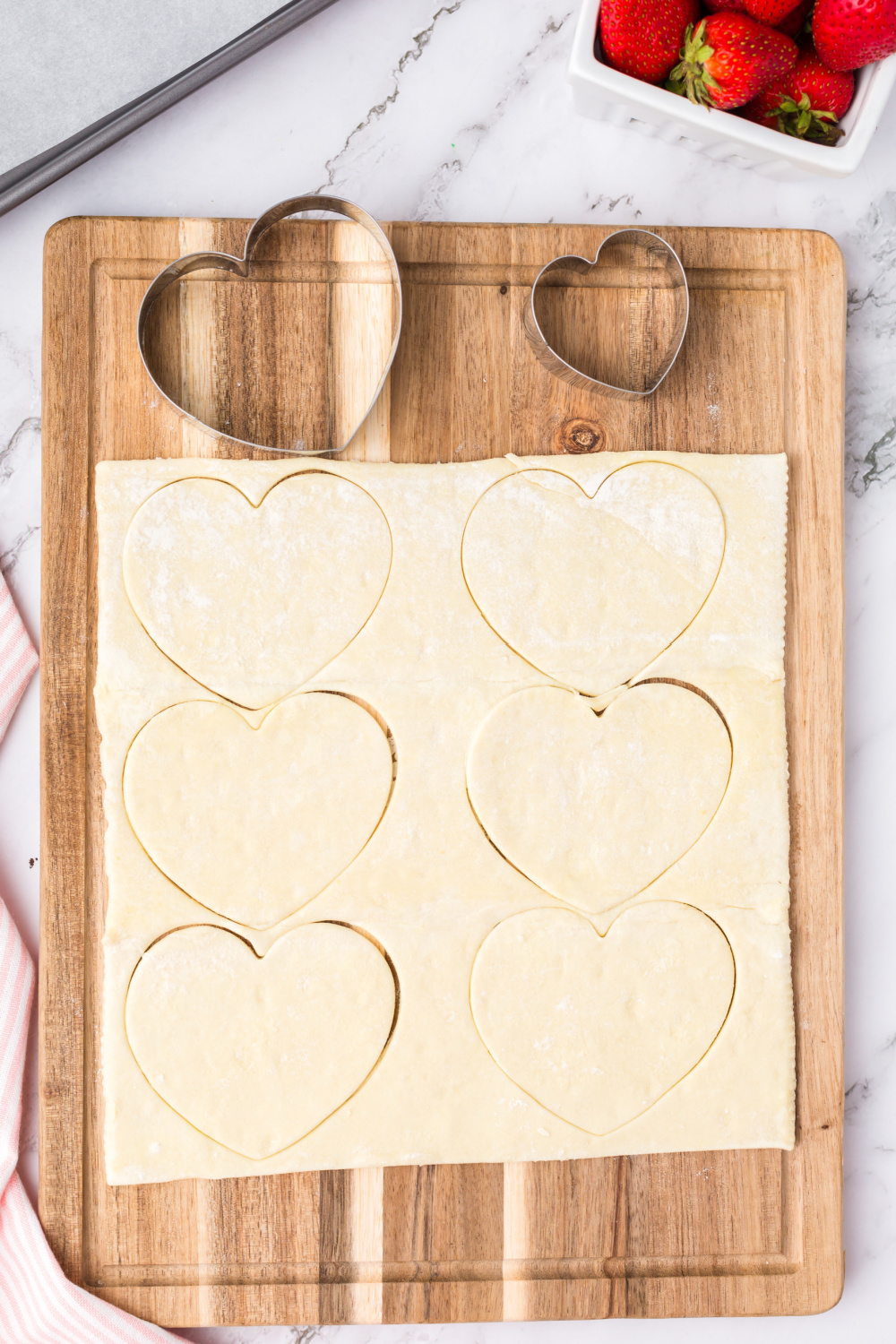 puff pastry on cutting board