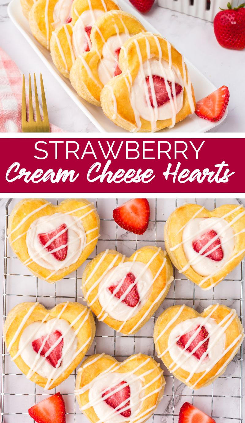 I love to bake special treats for Valentine's Day. These Strawberry Cream Cheese Heart Pastries are the perfect sweets for my sweeties! via @familyfresh