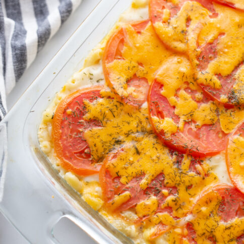 Tuna Melt Casserole in a baking dish