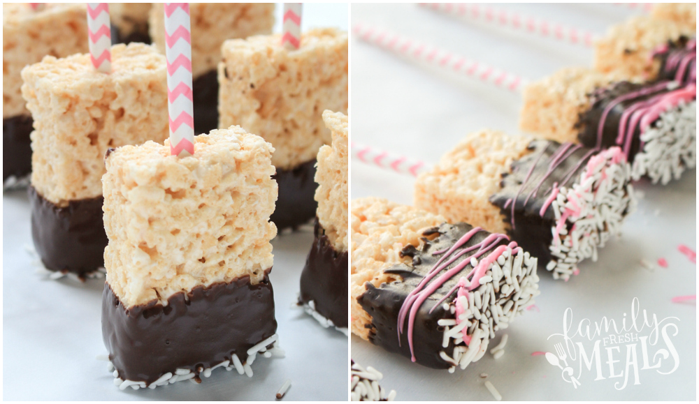 Valentines Chocolate Dipped Rice Krispie Treats - Step 5