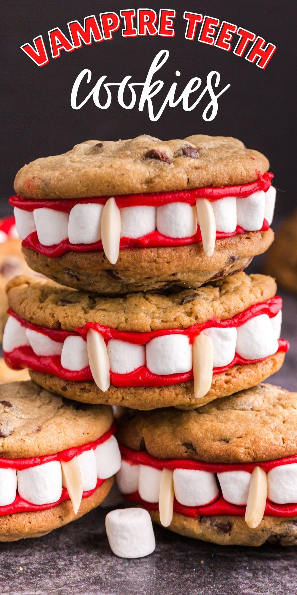 These Vampire Teeth Cookies are a spooky treat you can really (ahem) sink your teeth into. Super cute and easy to make! via @familyfresh