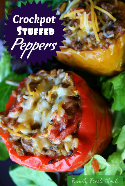 30 Easy Crockpot Recipes - crockpot stuffed bell peppers