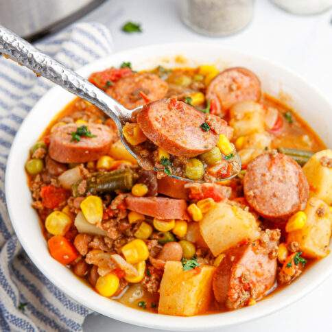 Crockpot Texas Cowboy Stew in a bowl